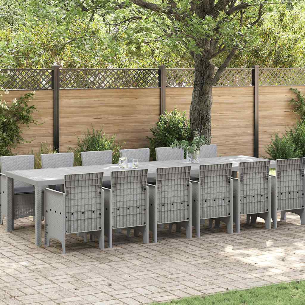Hage Spisegruppe 13 pcs Lysegrå Polt rattan