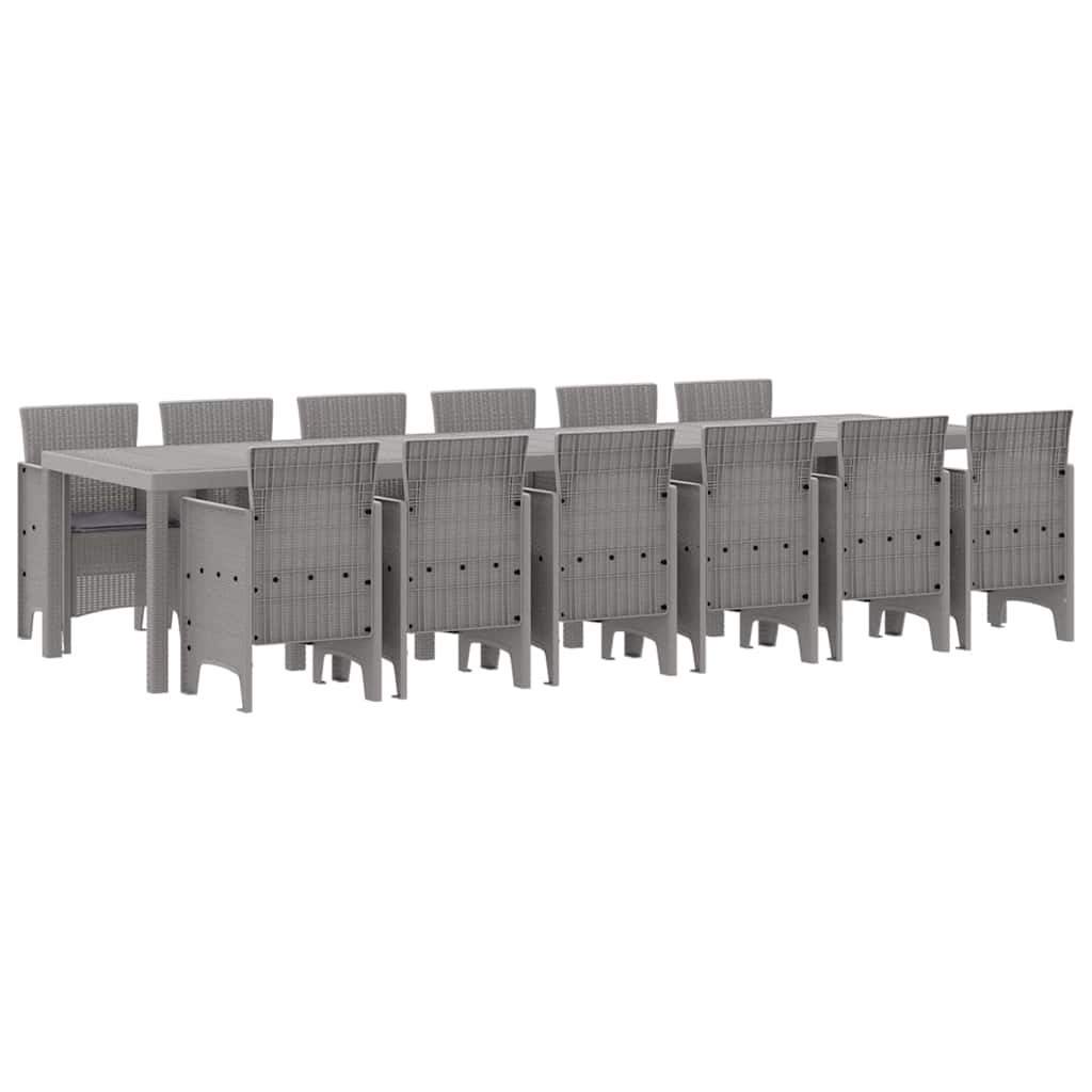 Hage Spisegruppe 13 pcs Lysegrå Polt rattan