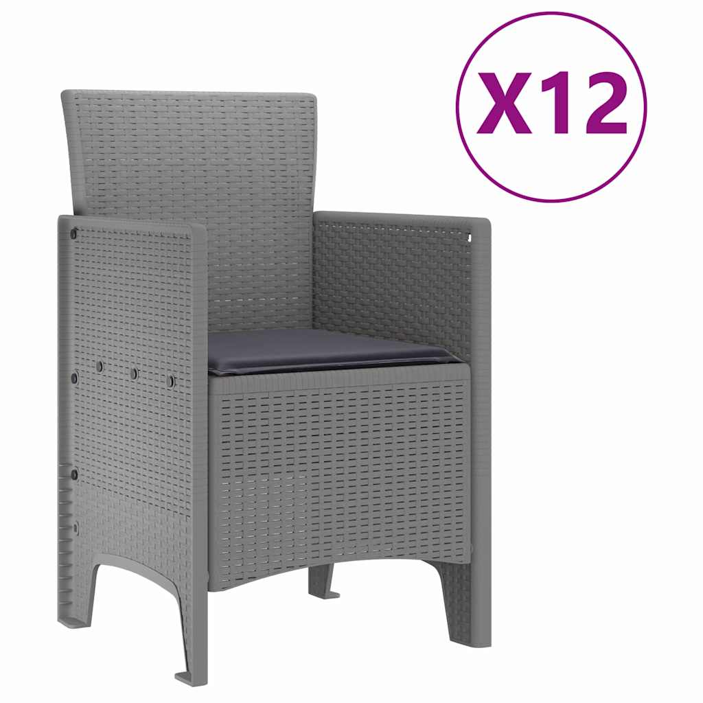 Hage Spisegruppe 13 pcs Lysegrå Polt rattan