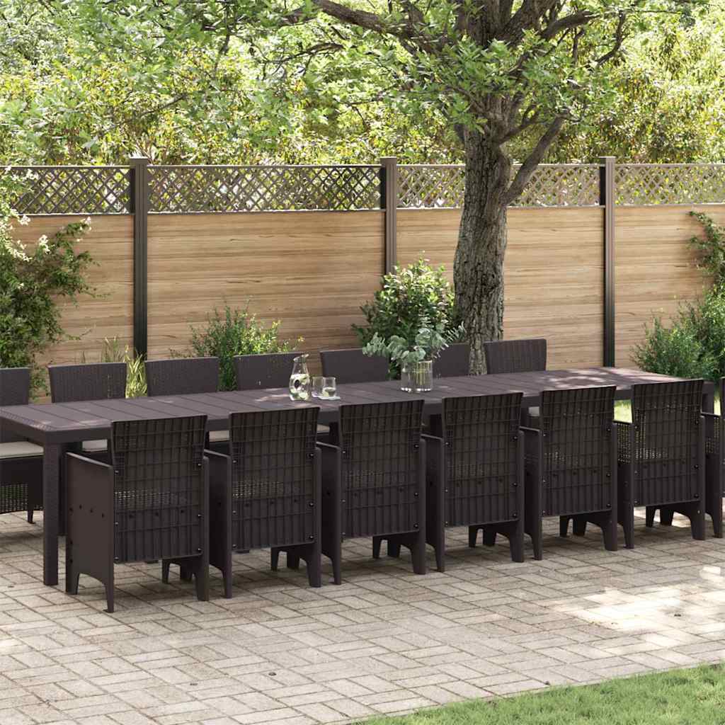 Hage Spisegruppe 15 pcs Brun Polt rattan