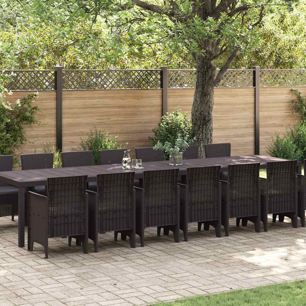Hage Spisegruppe 15 pcs Brun Polt rattan