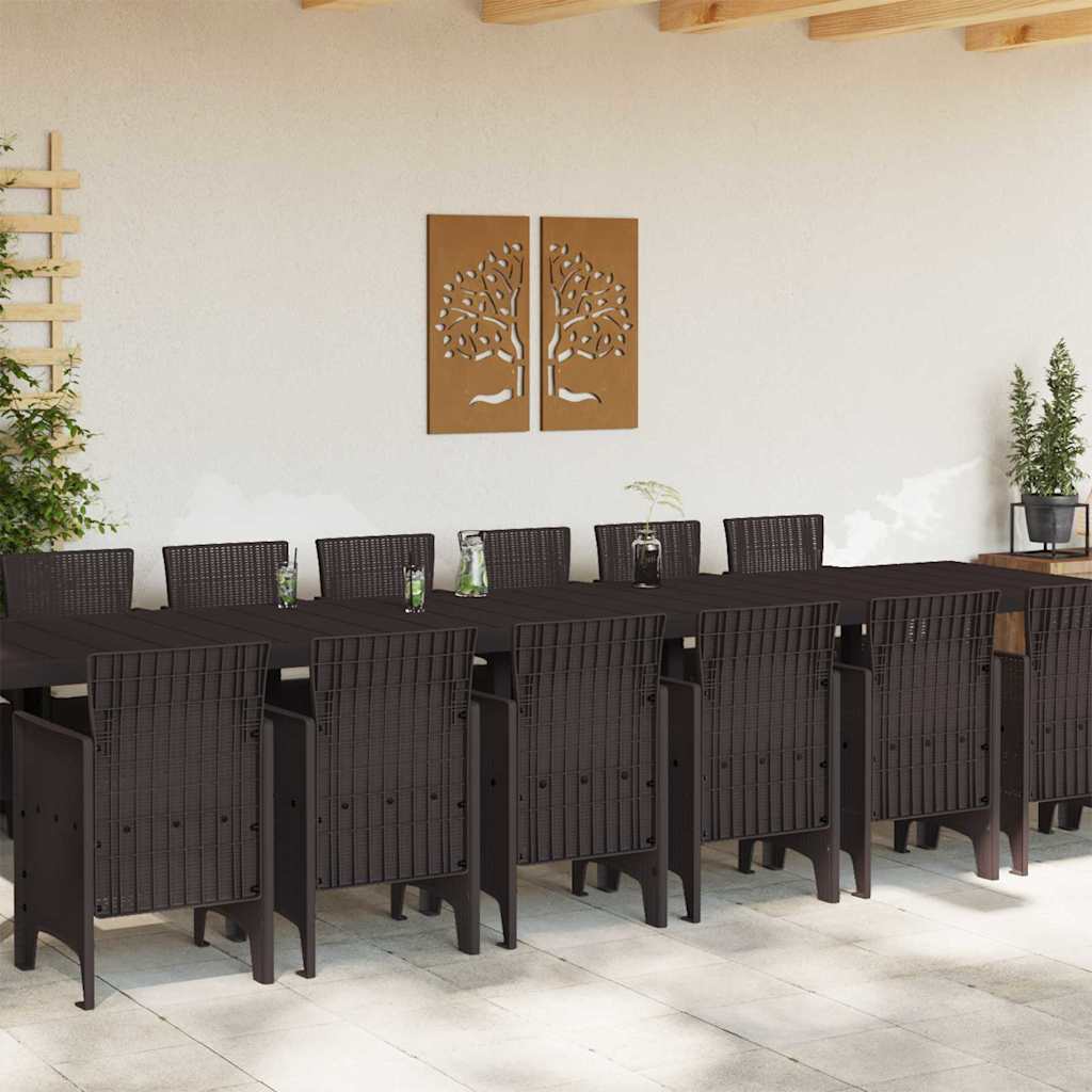 Hage Spisegruppe 15 pcs Brun Polt rattan