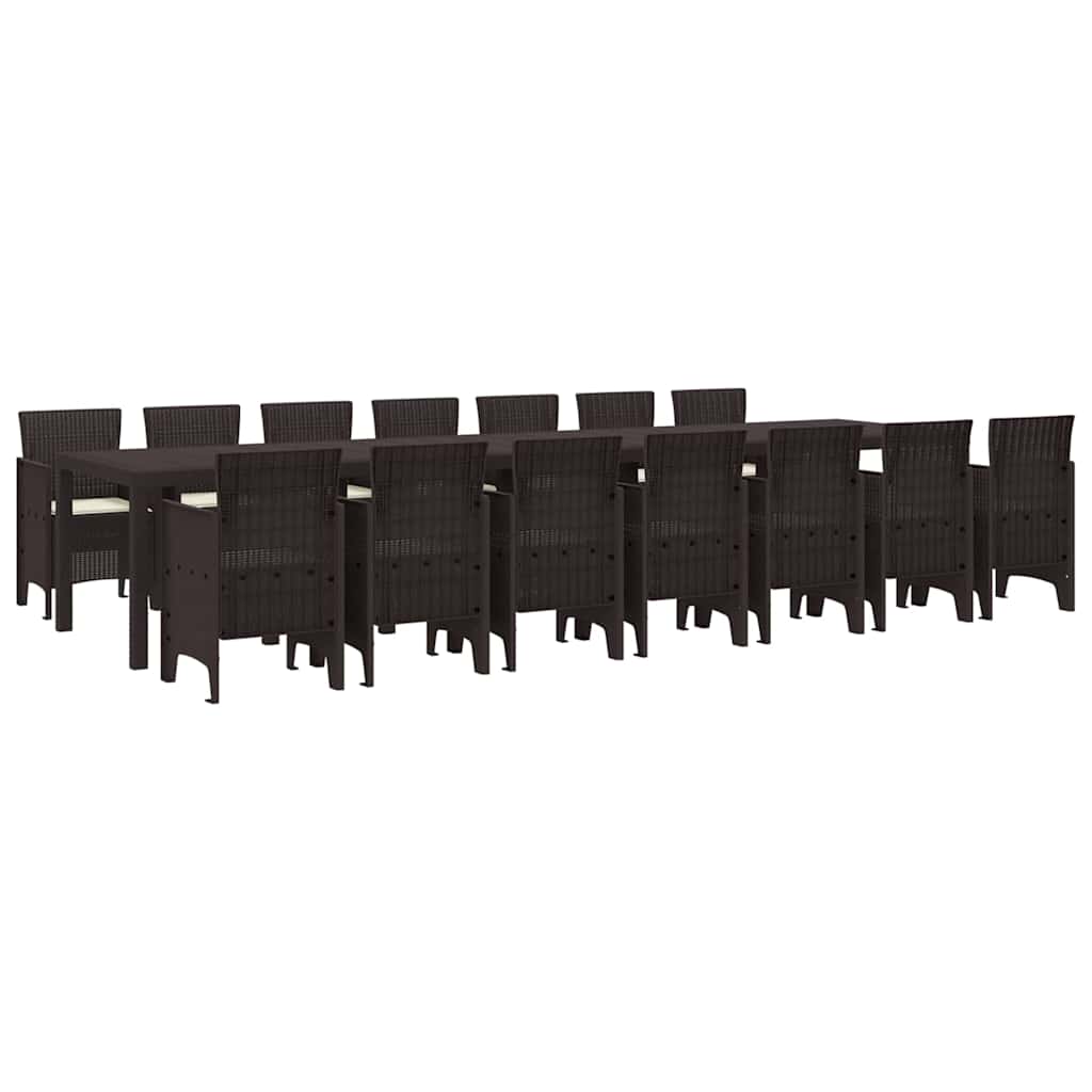 Hage Spisegruppe 15 pcs Brun Polt rattan