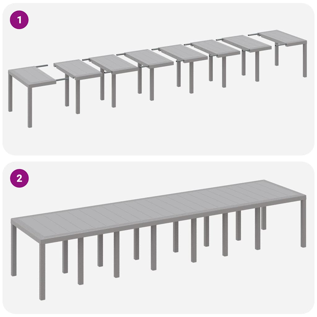 Hage Spisegruppe 15 pcs Lysegrå Polt rattan