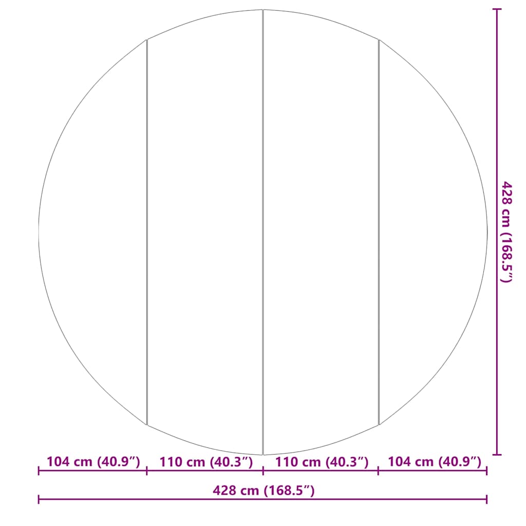 Bunnark til basseng Svart Ø 428 cm Polyester geotekstil