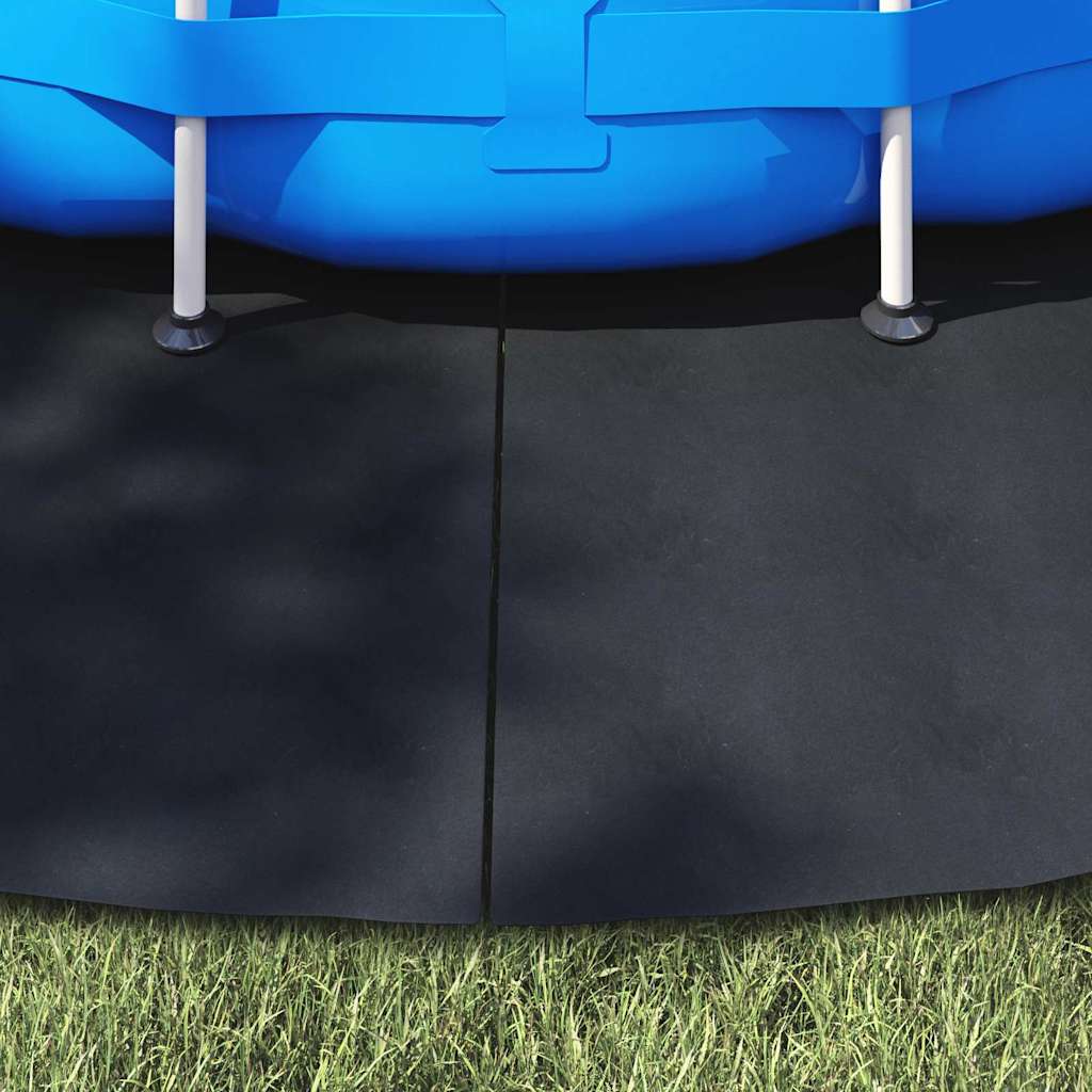 Bunnark til basseng Svart Ø 500 cm Polyester geotekstil