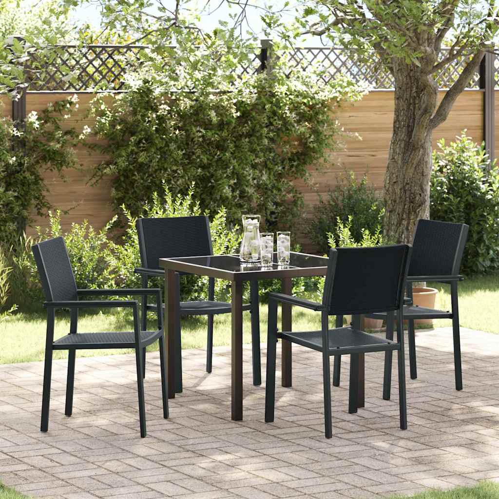 Hage Spisegruppe 5 pcs Svart Poly rattan