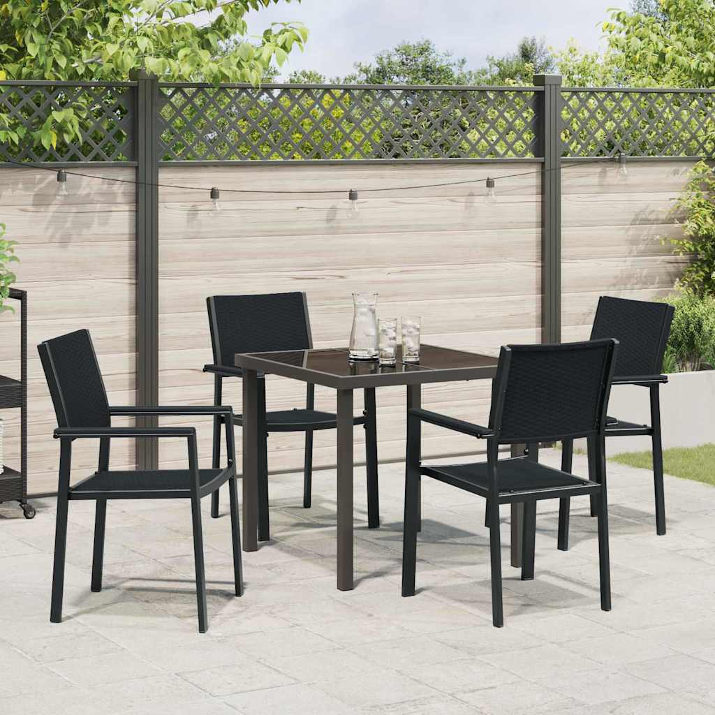 Hage Spisegruppe 5 pcs Svart Poly rattan
