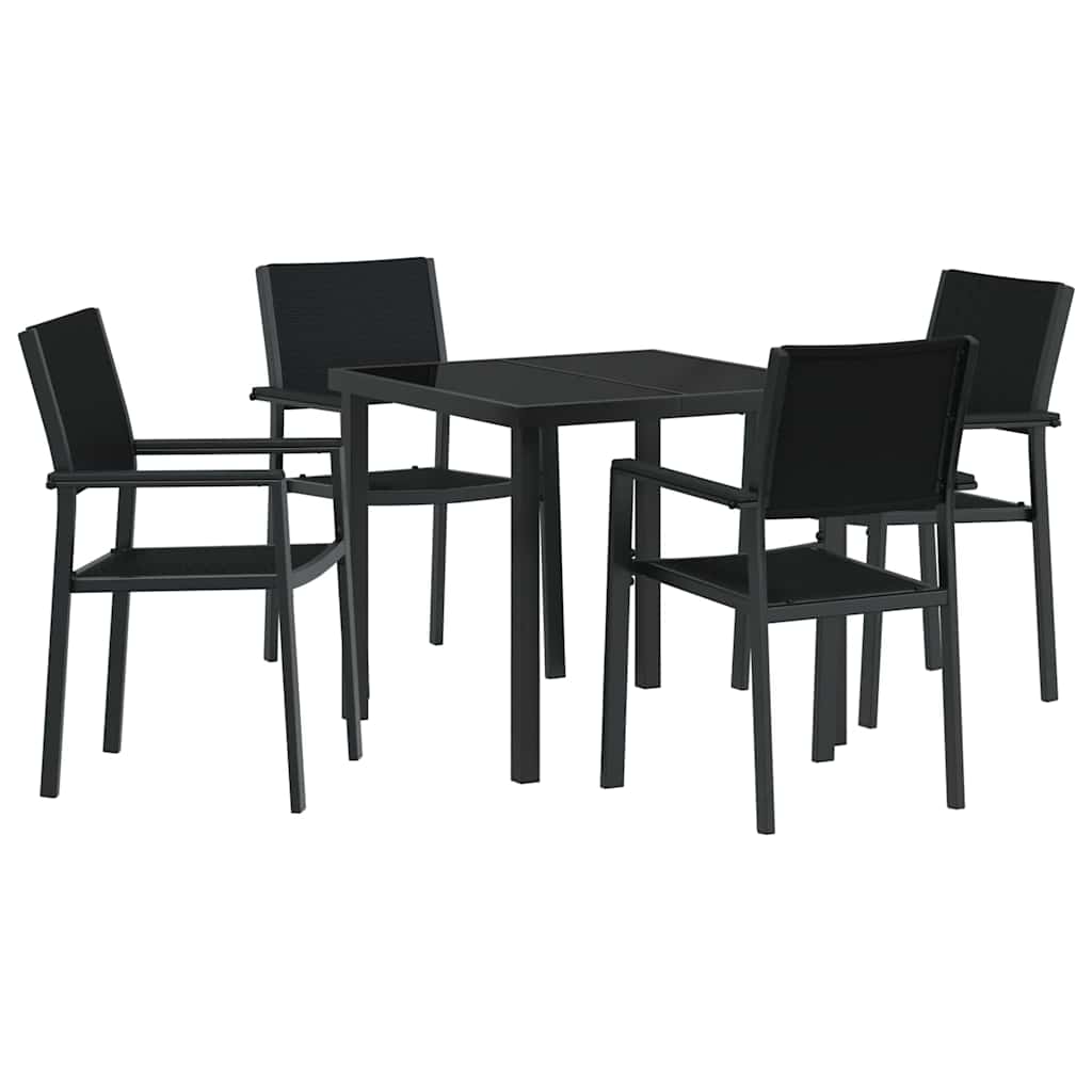 Hage Spisegruppe 5 pcs Svart Poly rattan