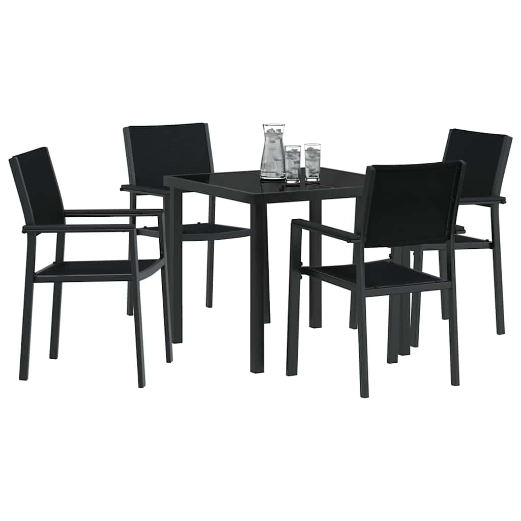 Hage Spisegruppe 5 pcs Svart Poly rattan