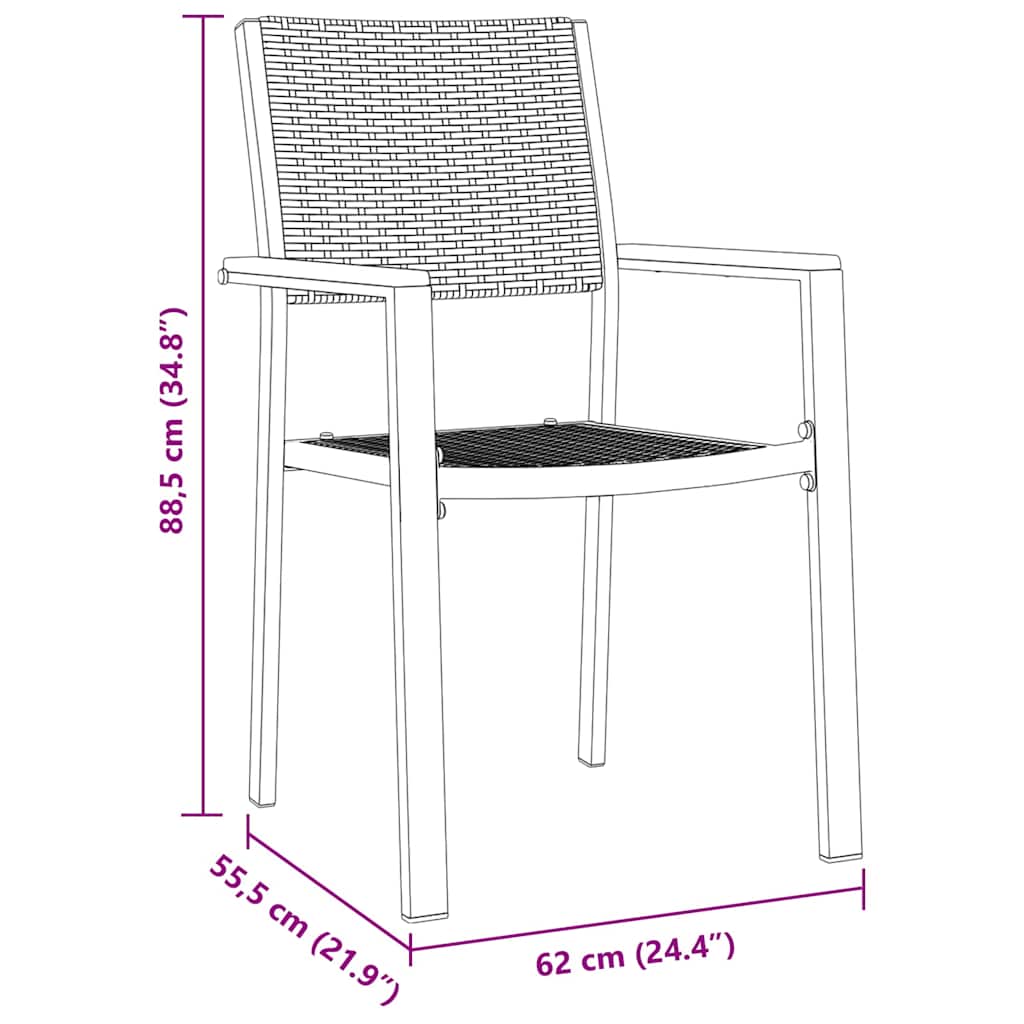 Hage Spisegruppe 5 pcs Svart Poly rattan