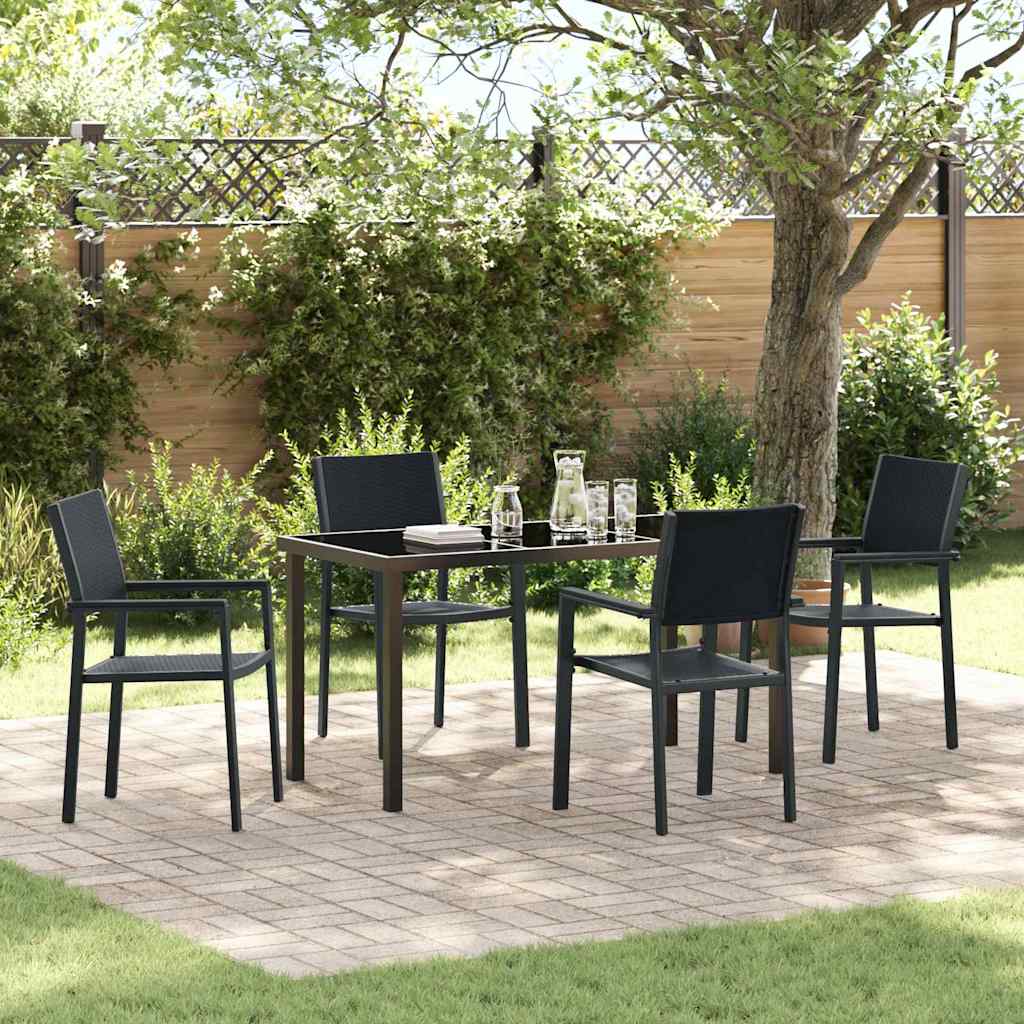 Hage Spisegruppe 5 pcs Svart Poly rattan