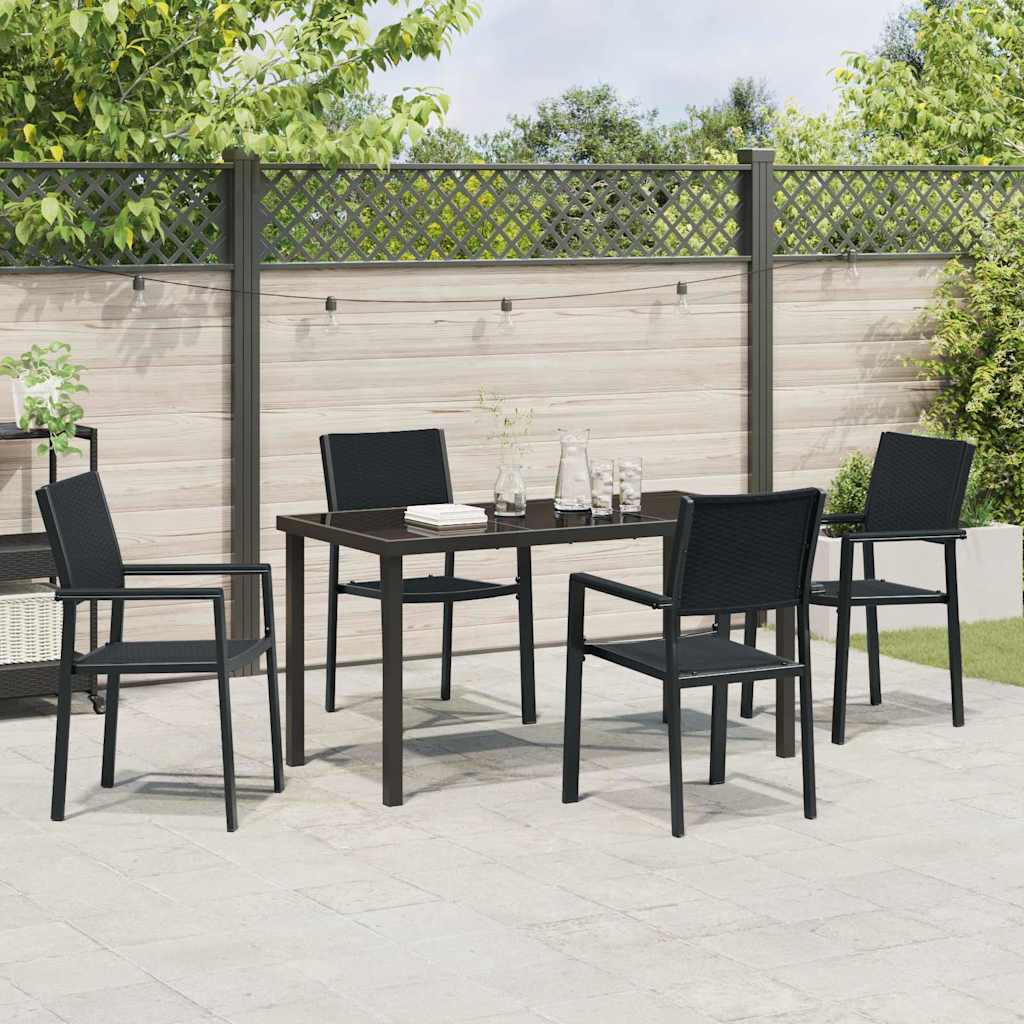 Hage Spisegruppe 5 pcs Svart Poly rattan