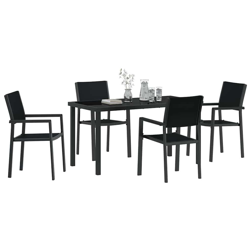Hage Spisegruppe 5 pcs Svart Poly rattan