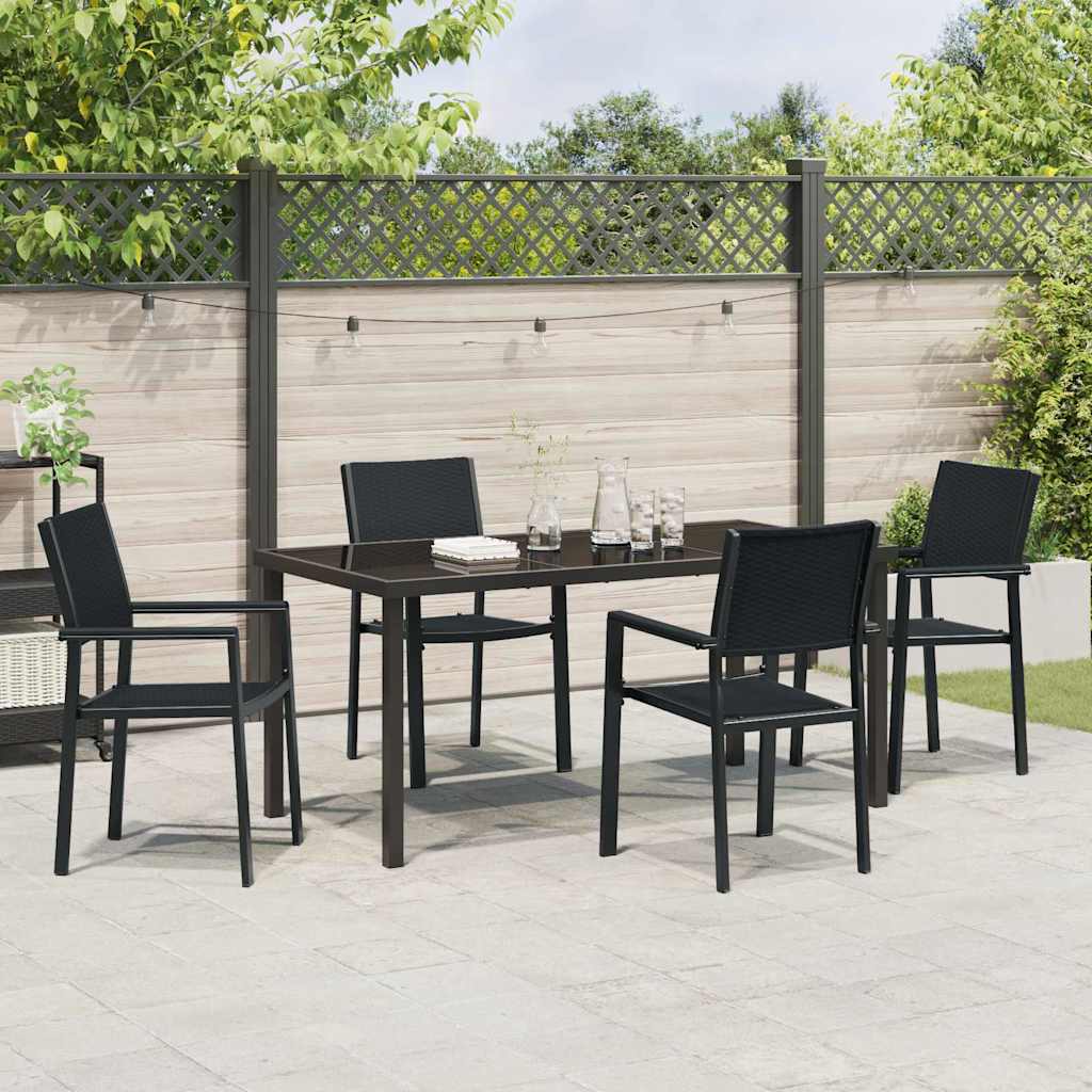 Hage Spisegruppe 5 pcs Svart Poly rattan