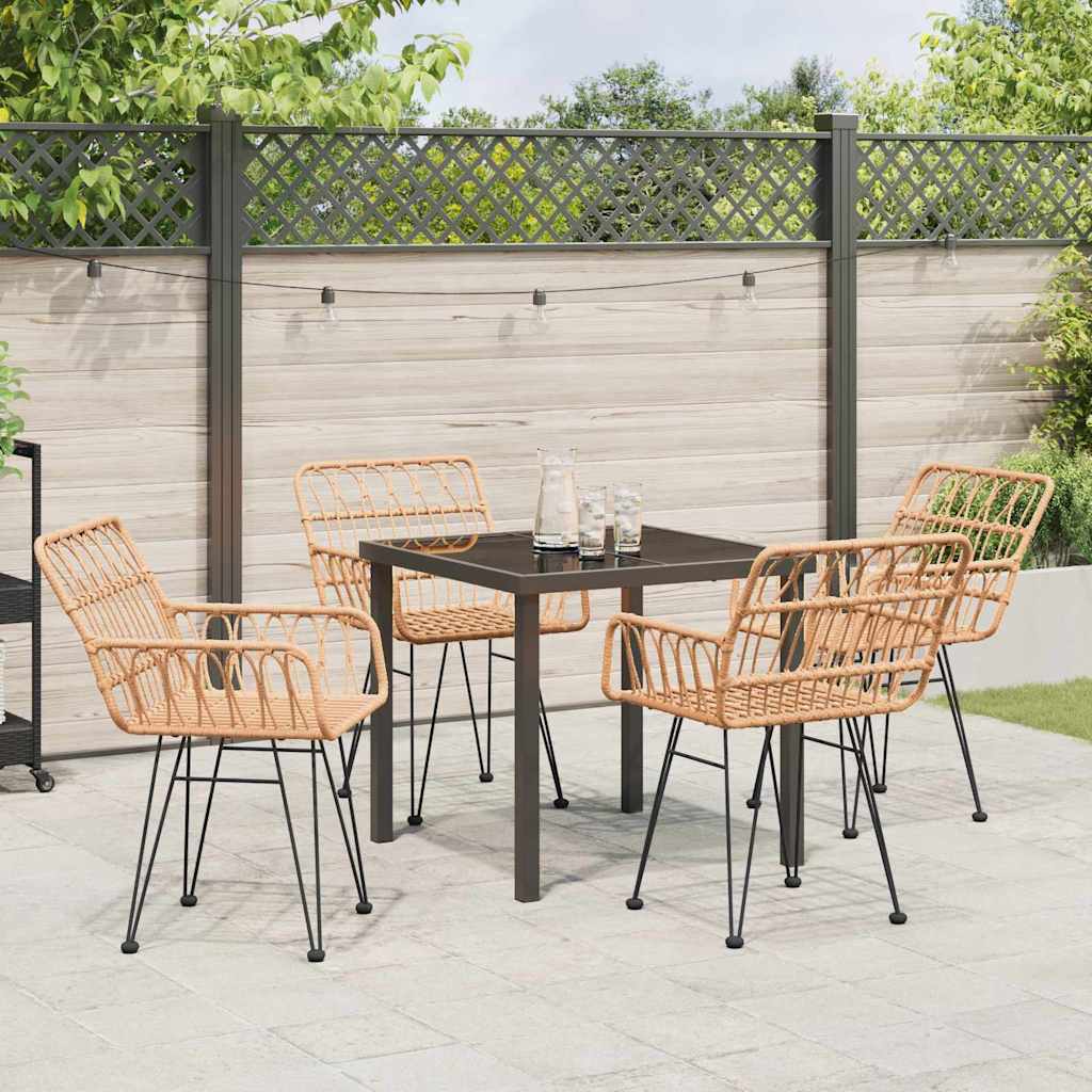 Hage Spisegruppe 5 pcs Brun Poly rattan