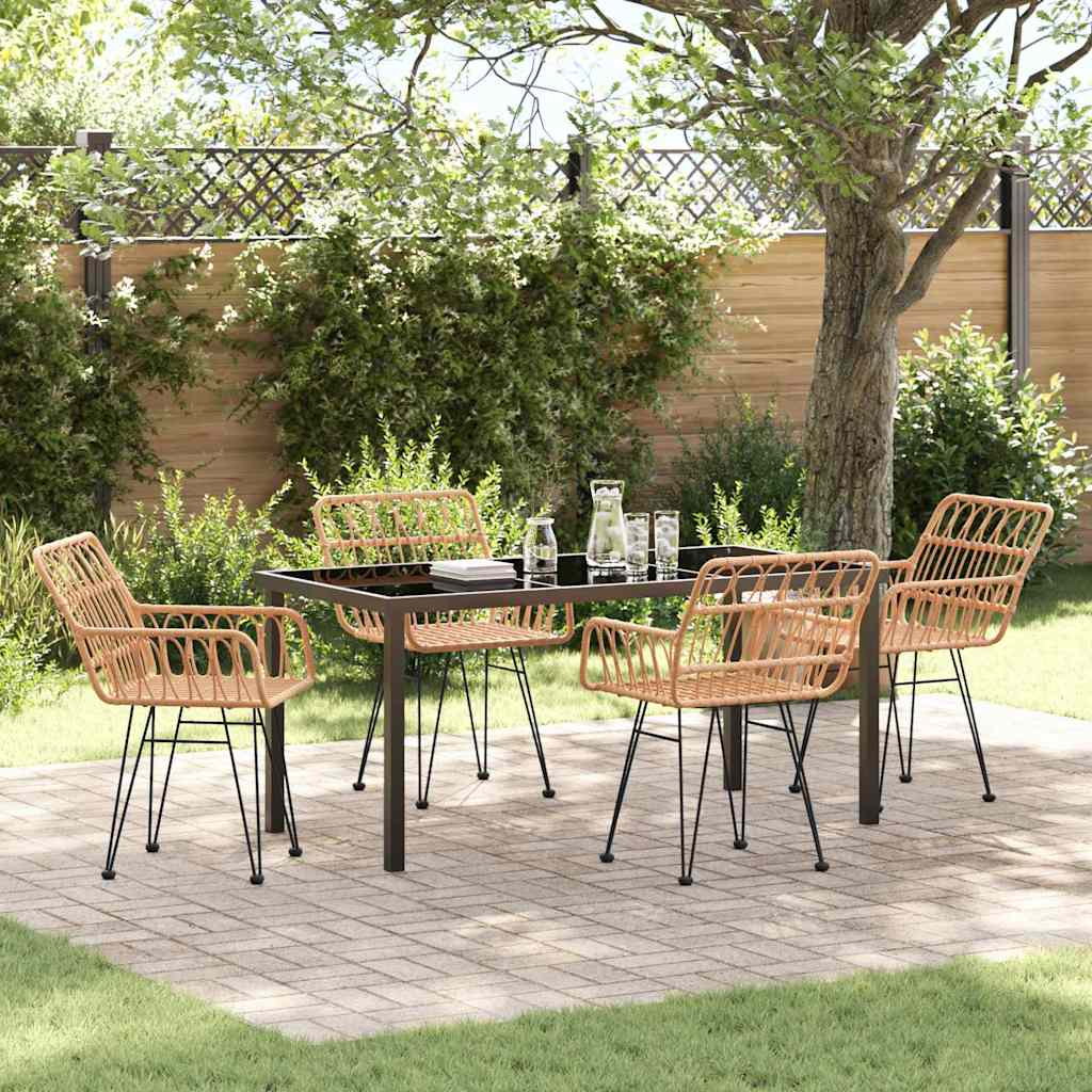 Hage Spisegruppe 5 pcs Brun Poly rattan