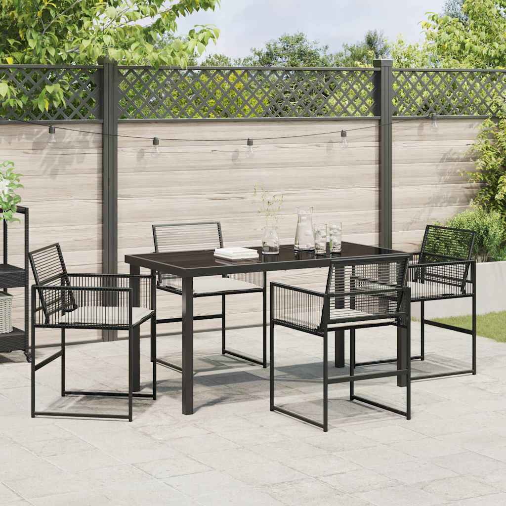 Hage Spisegruppe 5 pcs Svart Poly rattan