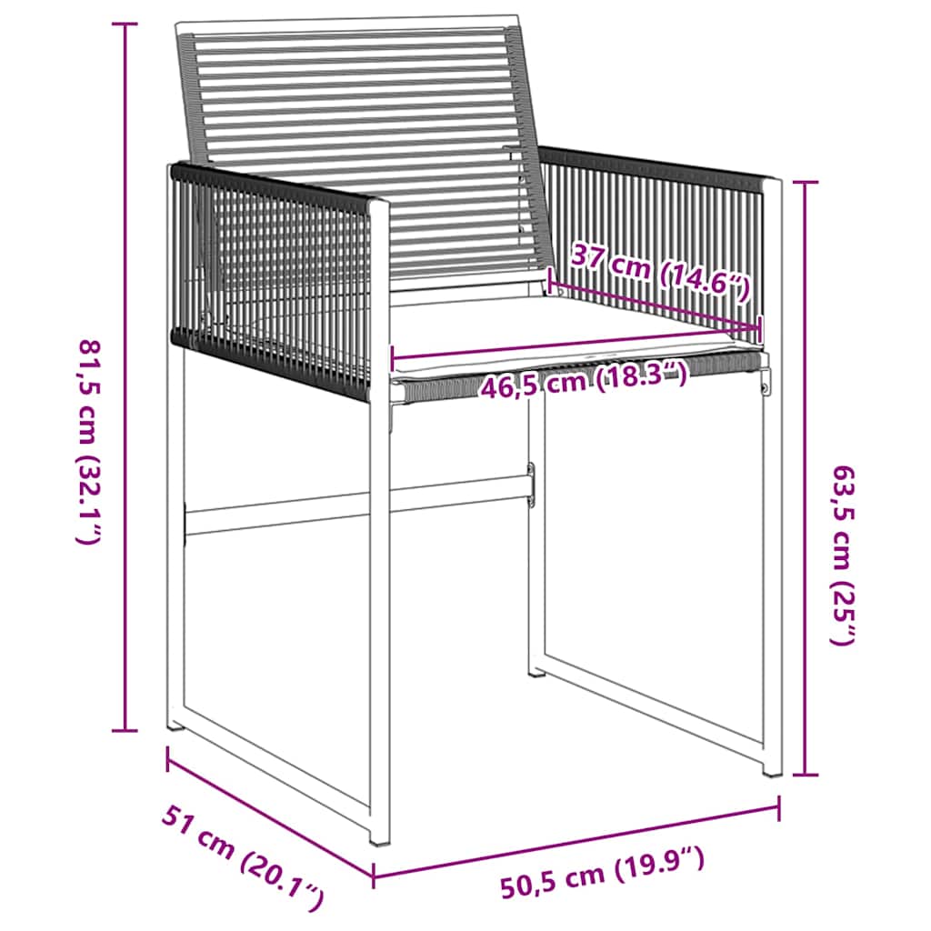 Hage Spisegruppe 5 pcs Svart Poly rattan