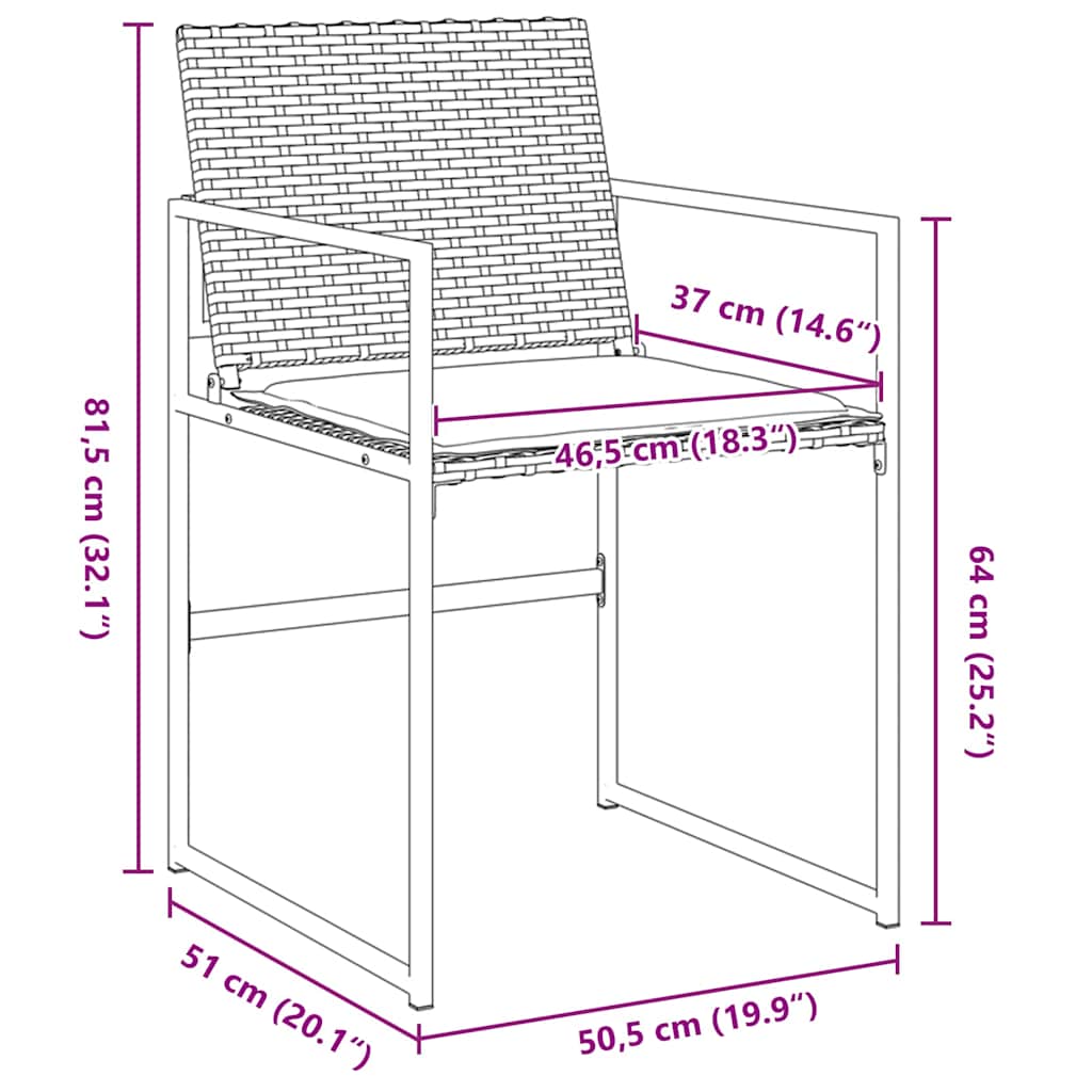 Hage Spisegruppe 5 pcs Svart Poly rattan