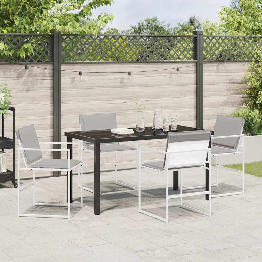Hage Spisegruppe 5 pcs Hvit 140 x 70 x 73 cm Textilene og stål