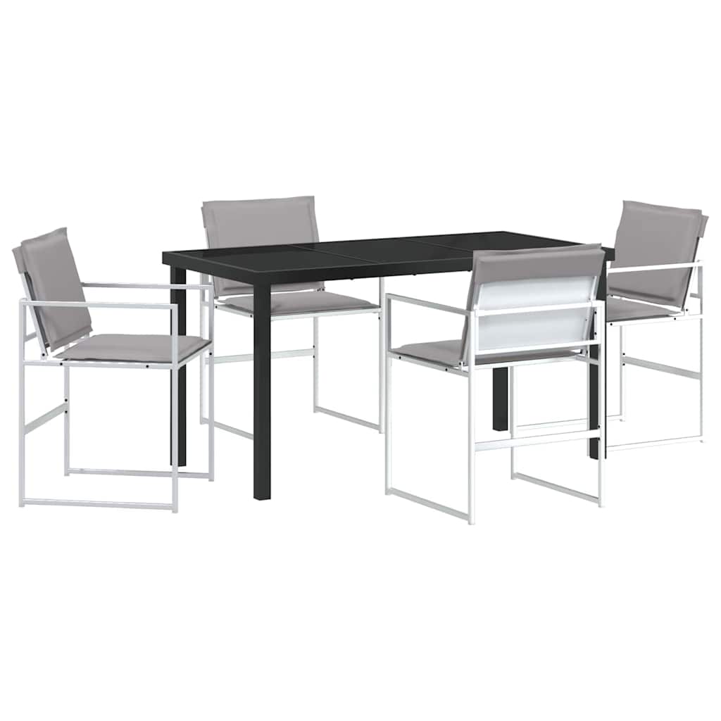 Hage Spisegruppe 5 pcs Hvit 140 x 70 x 73 cm Textilene og stål
