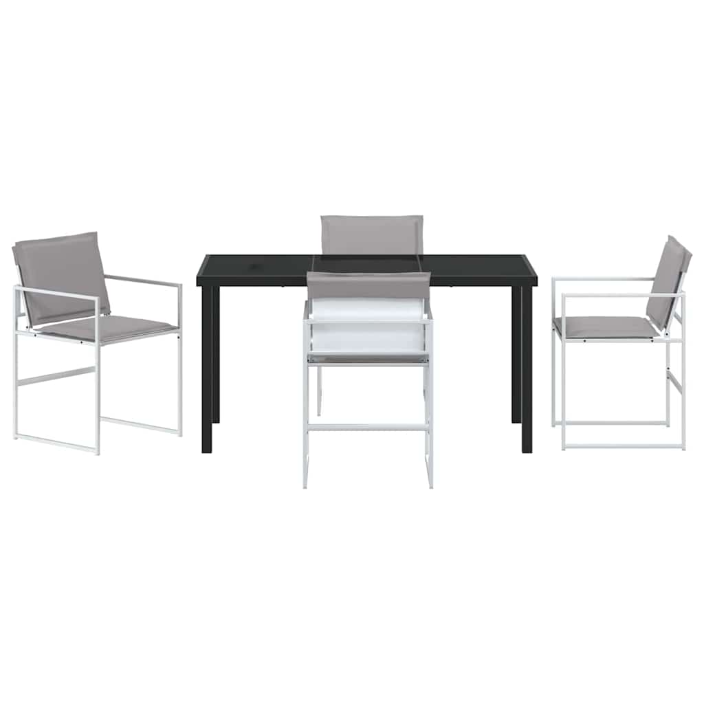 Hage Spisegruppe 5 pcs Hvit 140 x 70 x 73 cm Textilene og stål