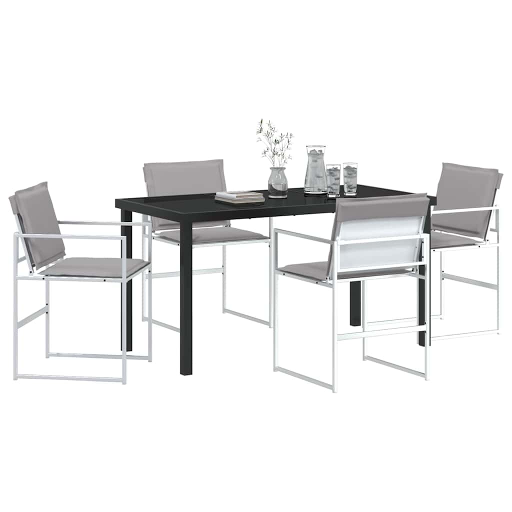 Hage Spisegruppe 5 pcs Hvit 140 x 70 x 73 cm Textilene og stål