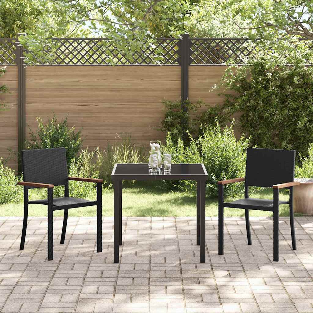 Hage Spisegruppe 3 pcs Svart Poly rattan