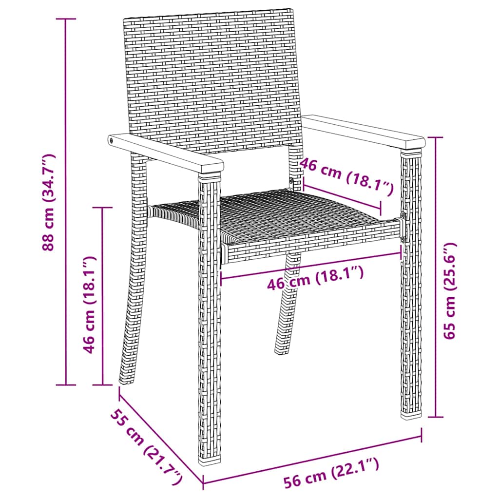 Hage Spisegruppe 5 pcs Svart Poly rattan