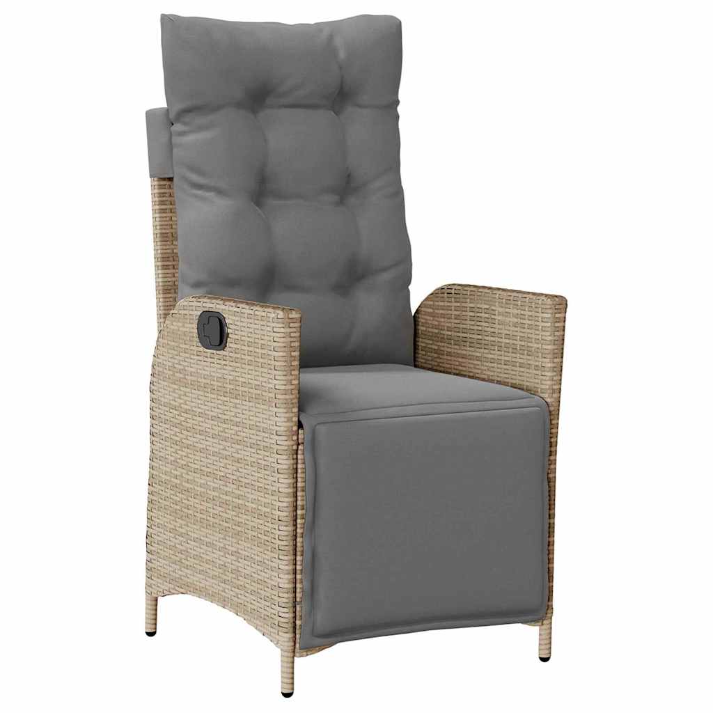 3-delt Hage Spisebord Sett i Beige Poly Rattan