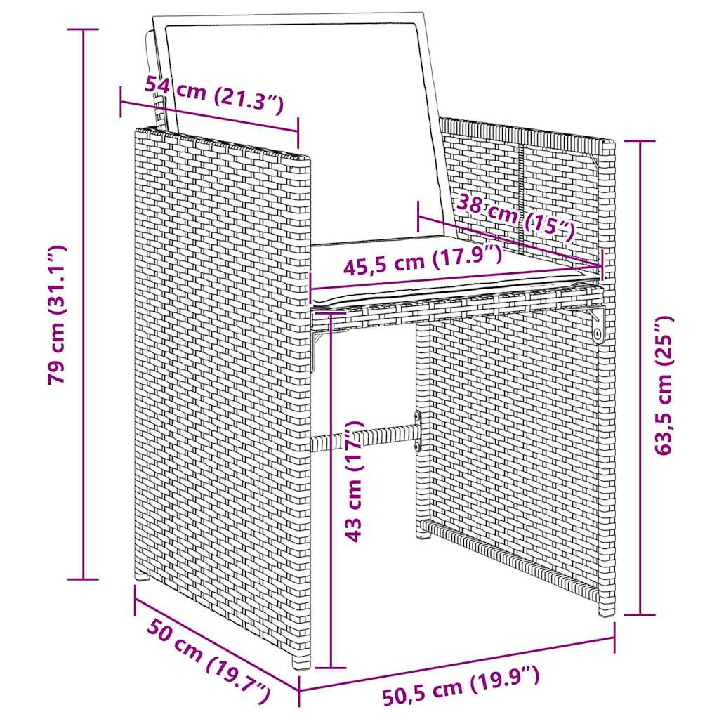 Hage Spisegruppe 5 pcs Brun polyrotting