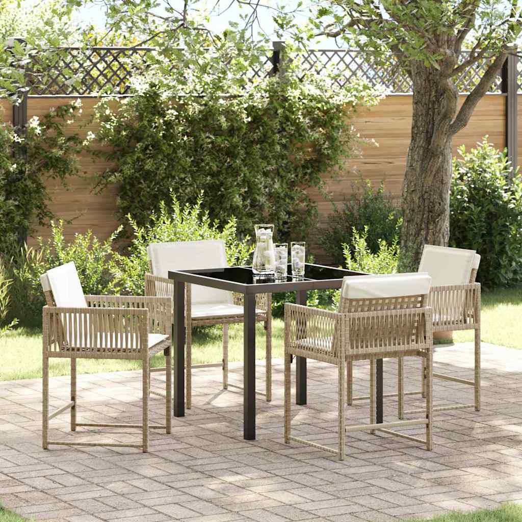 Hage Spisegruppe 5 pcs Beige polyrotting