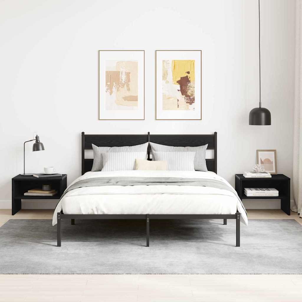 Nattbordskap Svart eik 40 x 40 x 30 cm Konstruert tre