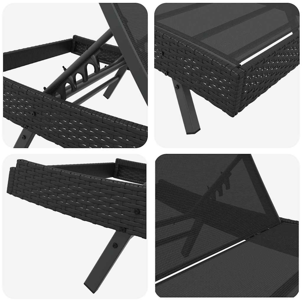 Solsenger 3 pcs Svart 40 x 40 x 40.5 cm Poly rattan