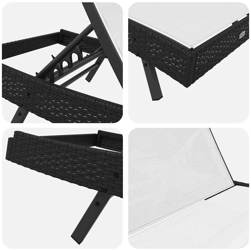 Solsenger 3 pcs Svart og Hvit 40 x 40 x 40.5 cm polyrotting