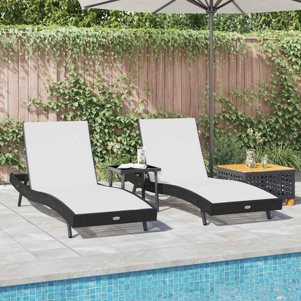 Solsenger 3 pcs Svart og Hvit 40 x 40 x 40.5 cm polyrotting