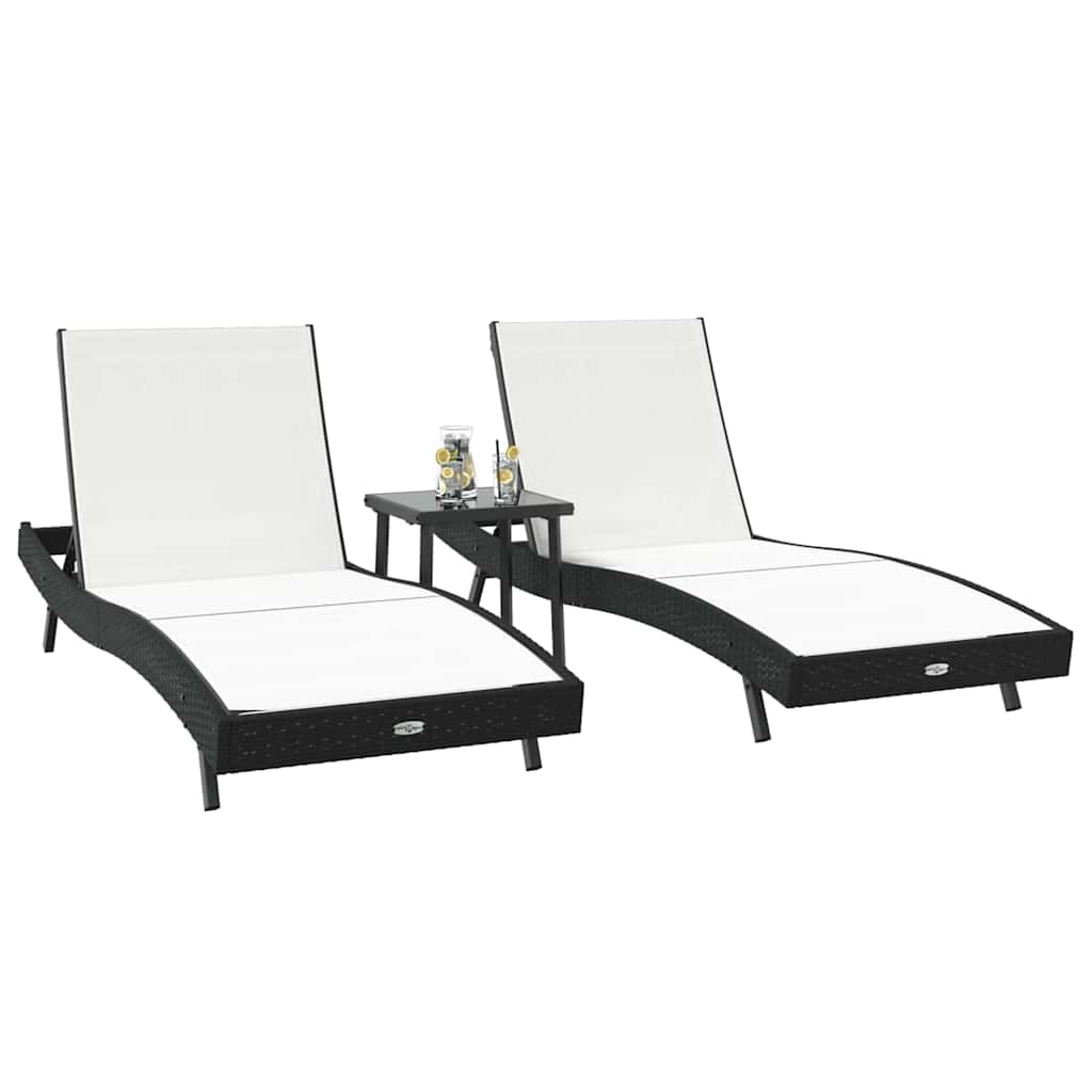 Solsenger 3 pcs Svart og Hvit 40 x 40 x 40.5 cm polyrotting