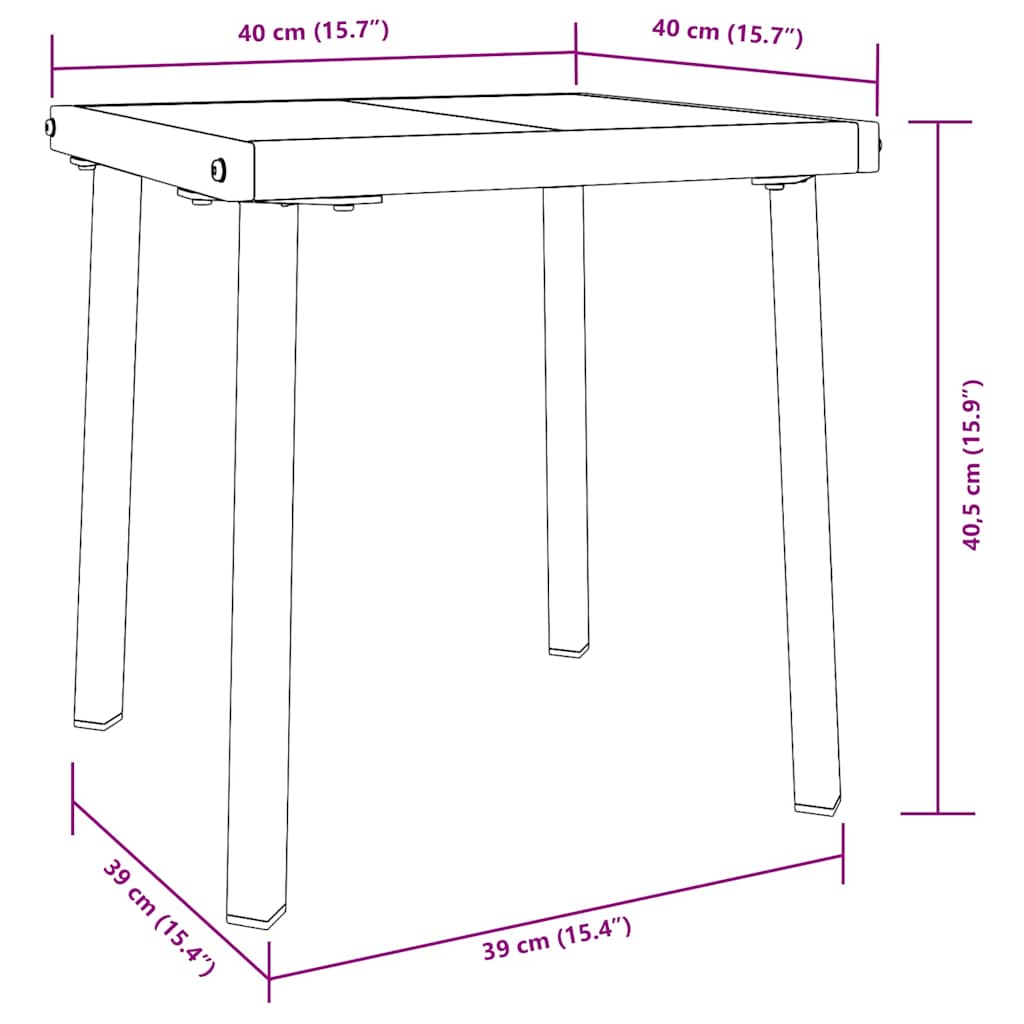 Solsenger 3 pcs Svart og Hvit 40 x 40 x 40.5 cm polyrotting