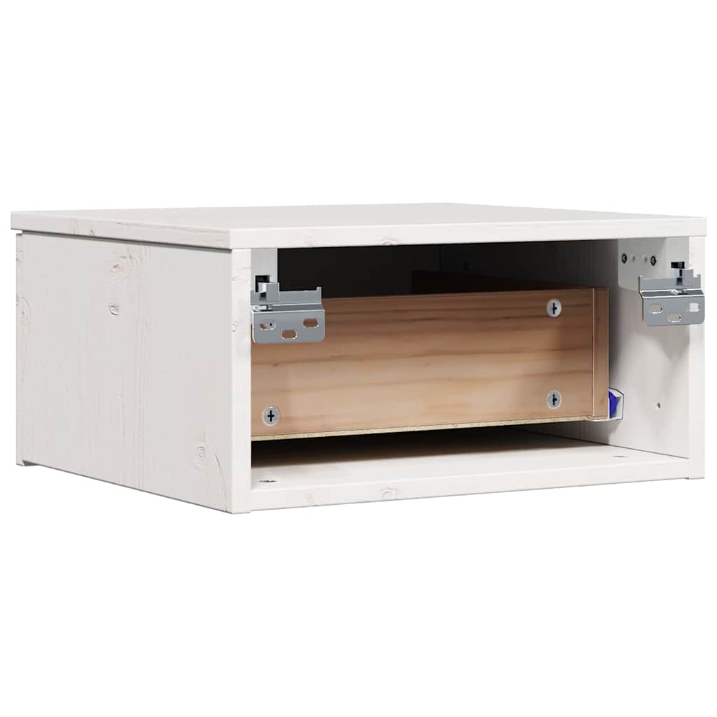 Nattbord med skuff Hvit 37 x 35 x 18.5 cm Heltre furu