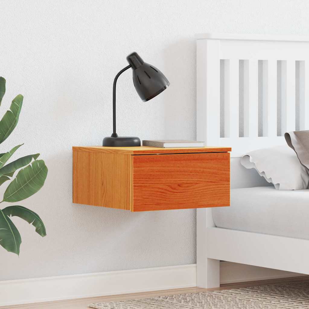 Nattbord med skuff 2 pcs Voksbrun 37 x 35 x 18.5 cm Heltre furu