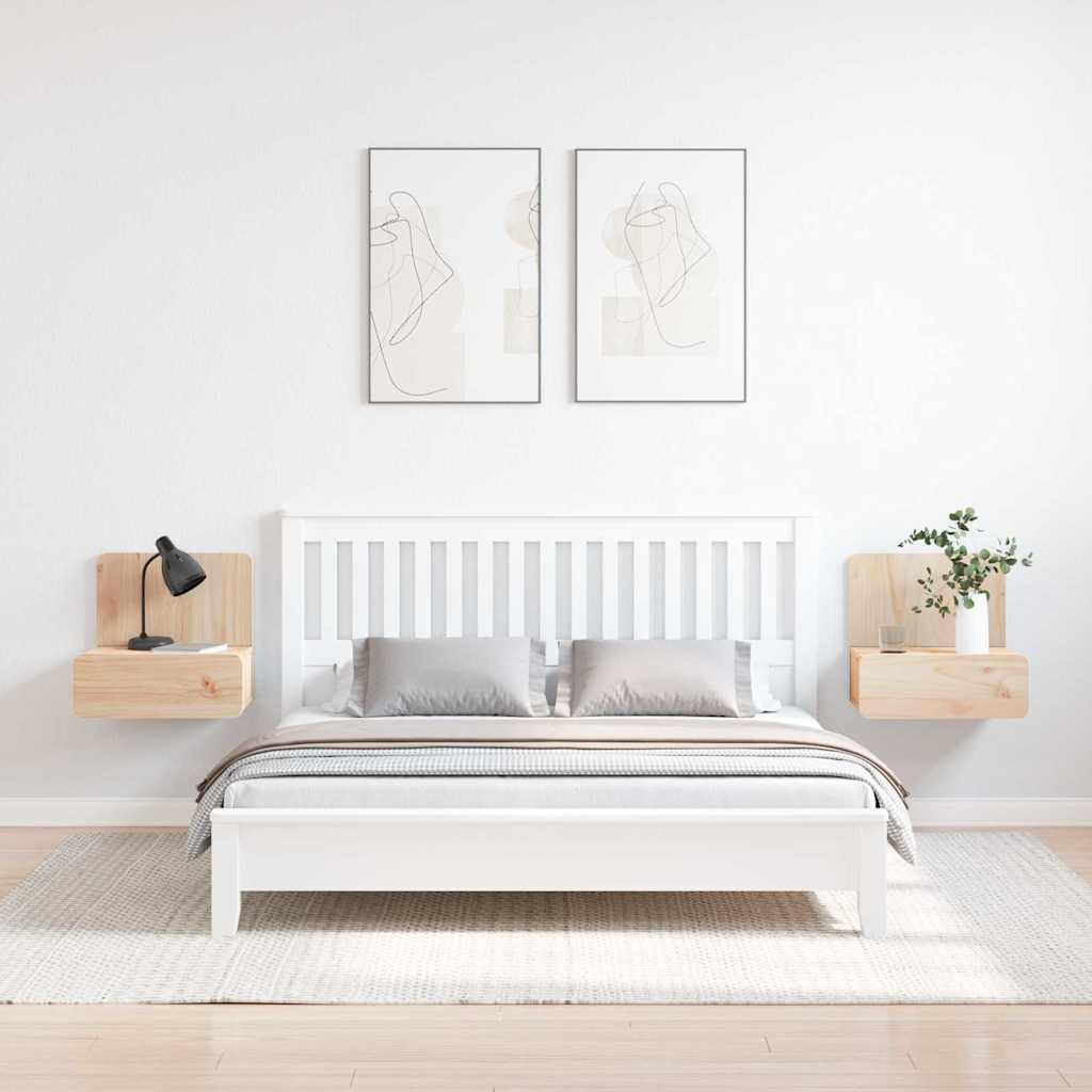 Nattbord med skuff 2 pcs Brun 44 x 32.5 x 40 cm Heltre furu