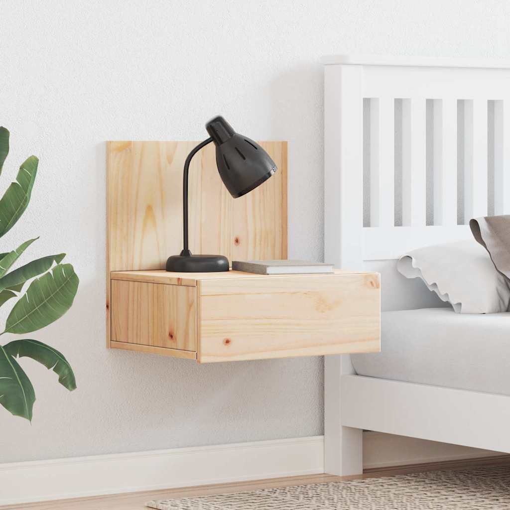 Nattbord med skuff 2 pcs Brun 42 x 32.5 x 40 cm Heltre furu