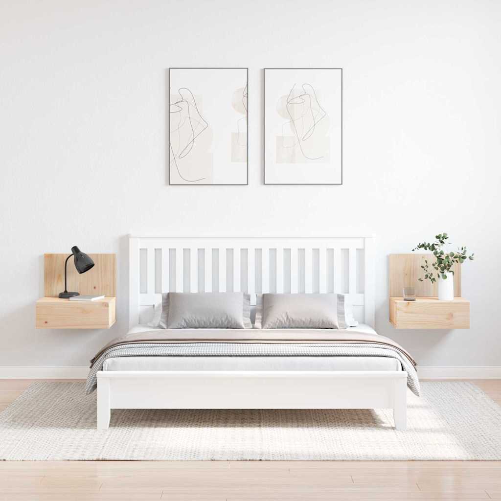 Nattbord med skuff 2 pcs Brun 42 x 32.5 x 40 cm Heltre furu