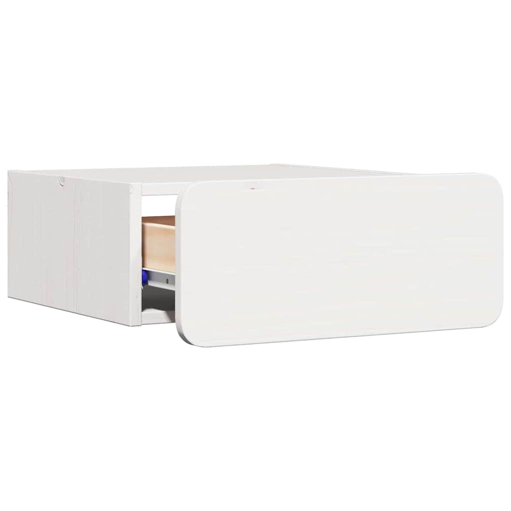 Nattbord med skuff 2 pcs Hvit 39 x 34 x 16.5 cm Heltre furu