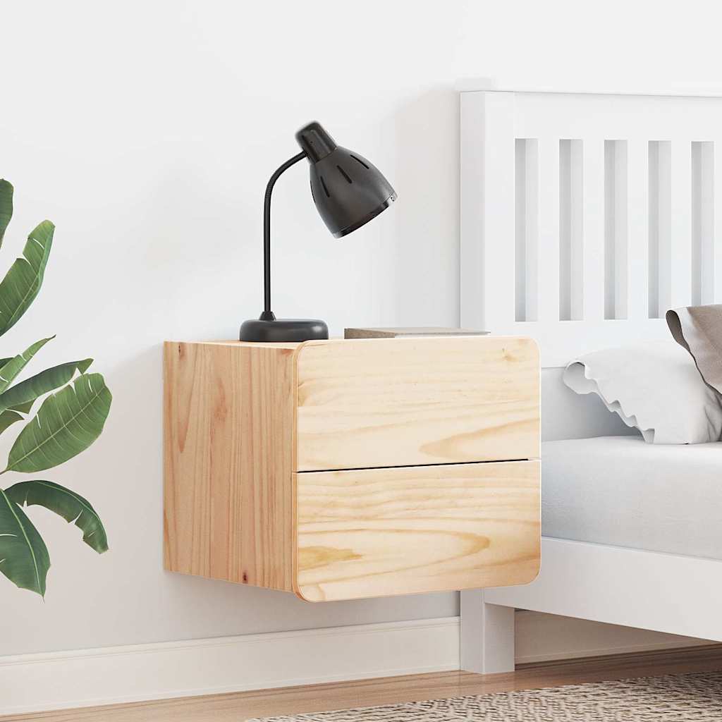 Nattbord med skuff 2 pcs Brun 39 x 34 x 33 cm Heltre furu