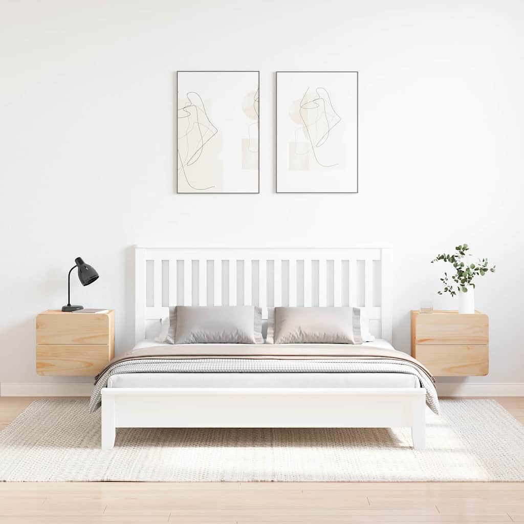 Nattbord med skuff 2 pcs Brun 39 x 34 x 33 cm Heltre furu