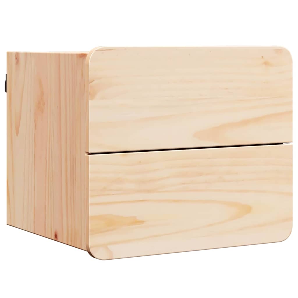 Nattbord med skuff 2 pcs Brun 39 x 34 x 33 cm Heltre furu
