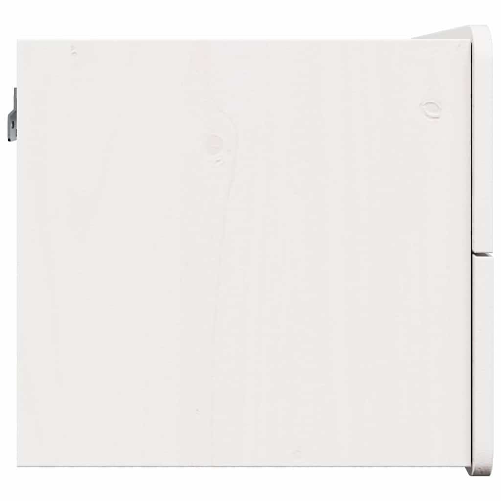 Nattbord med skuff 2 pcs Hvit 39 x 34 x 33 cm Heltre furu