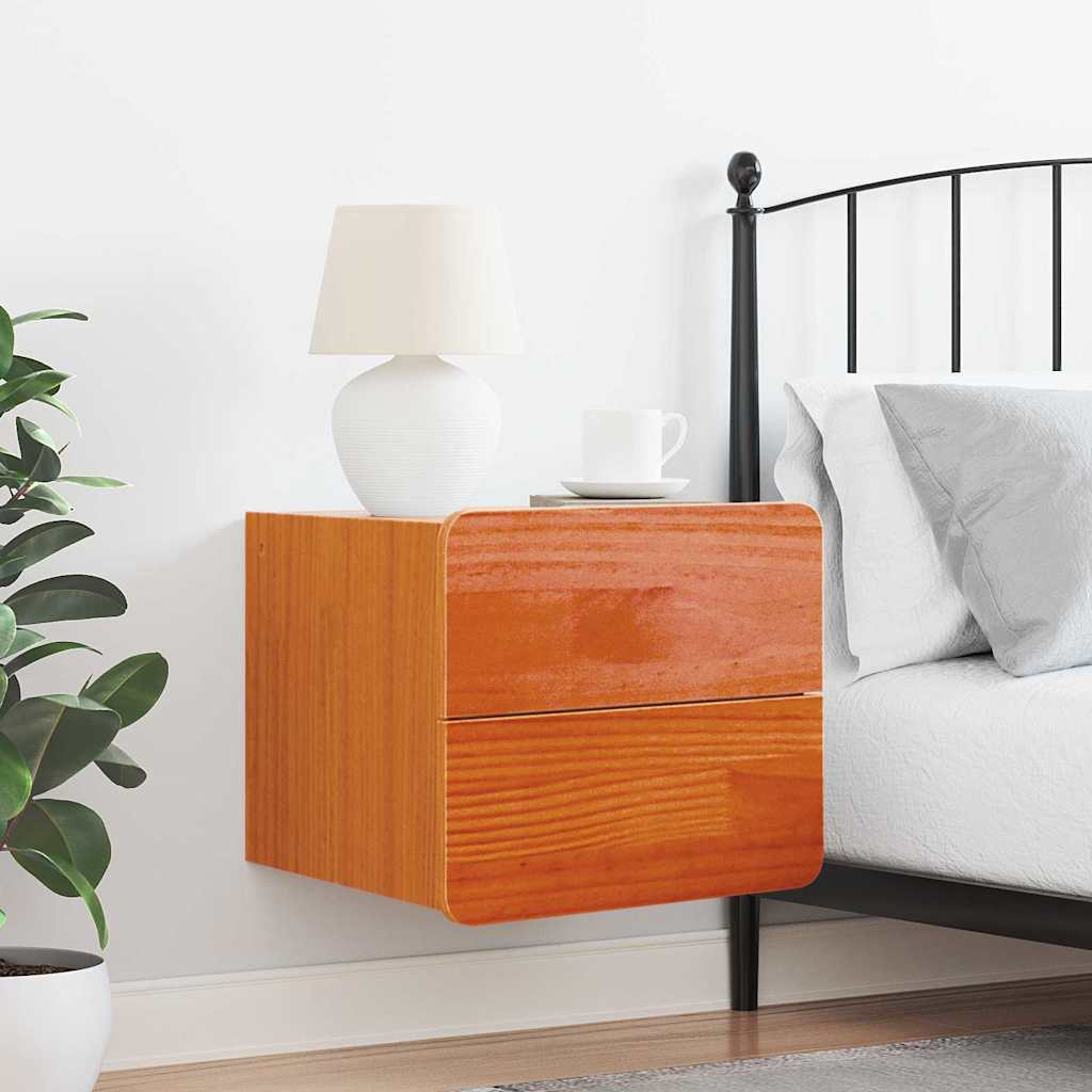 Nattbord med skuff Voksbrun 39 x 34 x 33 cm Heltre furu